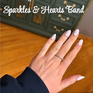 Pandora  Elegant Silver Sparkles & Hearts Band size 9